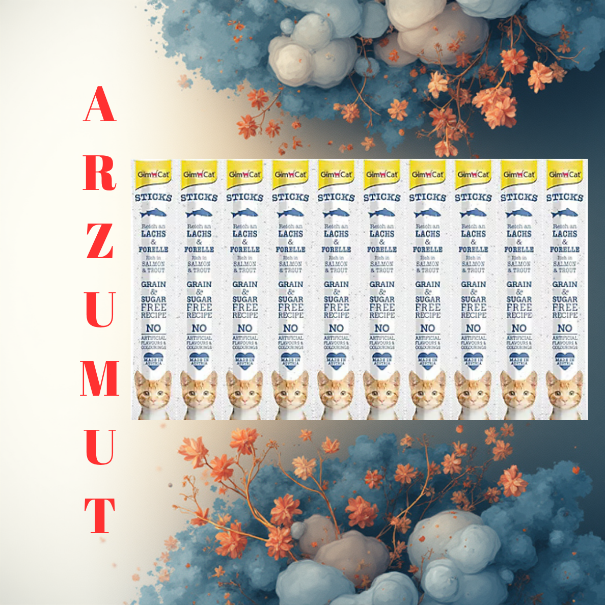 GimCat Sticks Somon & Alabalıklı Ödül Çubukları 50 gr - 10lu