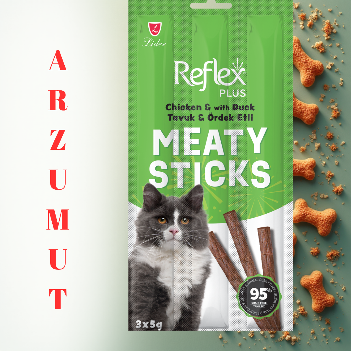 Reflex Meaty Sticks / Tavuklu ve Ördek Etli Çubuk 3x Gr | ARZUMUT