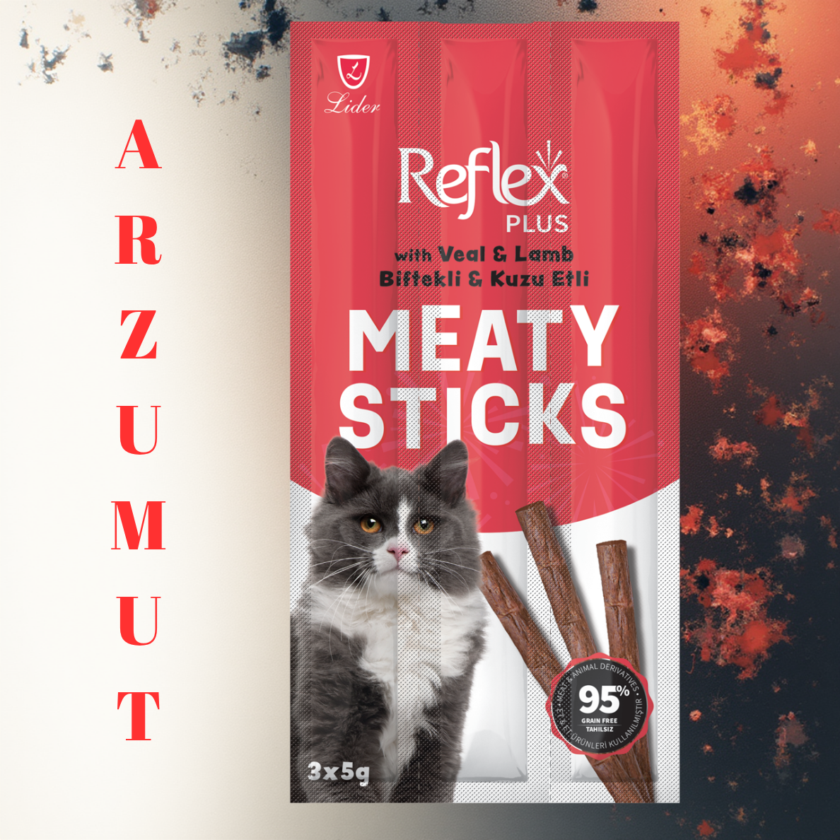 Reflex Meaty Sticks / Kuzu Etli Çubuk 3 x 5 Gr