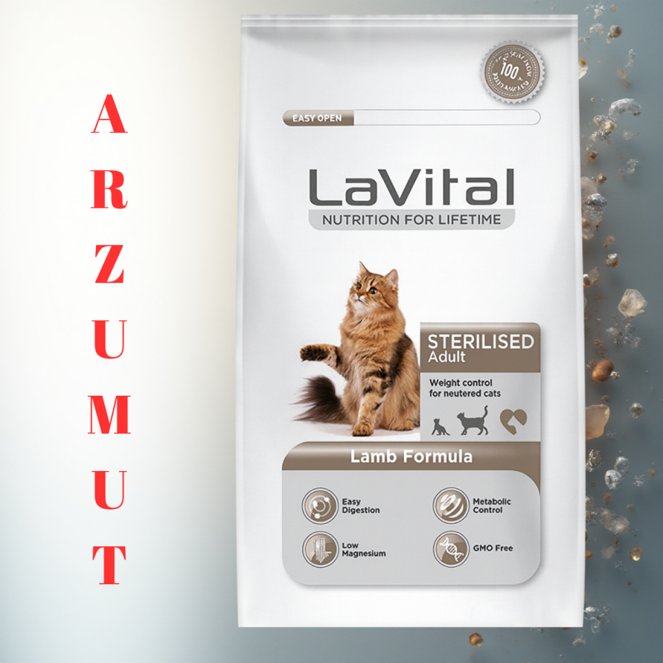 LaVital Kısırlaştırılmış Kuru Kedi Maması (Sterilised Adult)Kuzu Etli 12 Kg