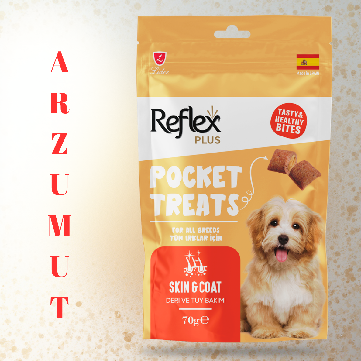 Reflex Pocket Treats / Deri ve Tüy Sağlığı İçin Köpek Ödül Maması 70 Gr | ARZUMUT