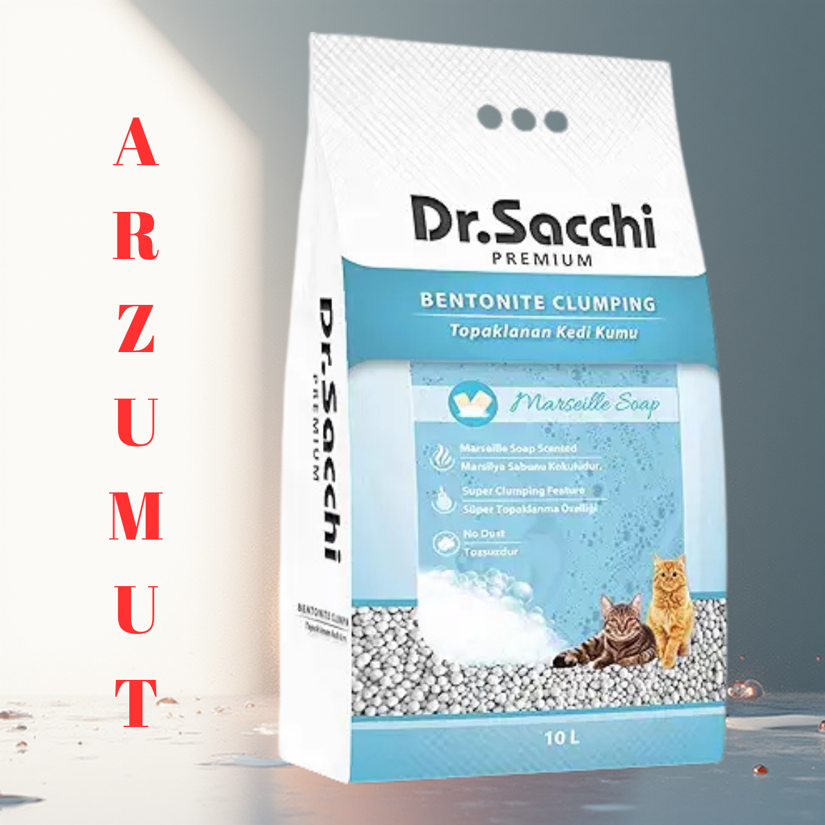 Dr.Sacchi Marsilya Sabunu Kokulu Bentonit Kedi Kumu 10 Lt